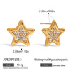 Stainless Steel Star Pattern Electroplated Earrings For Women