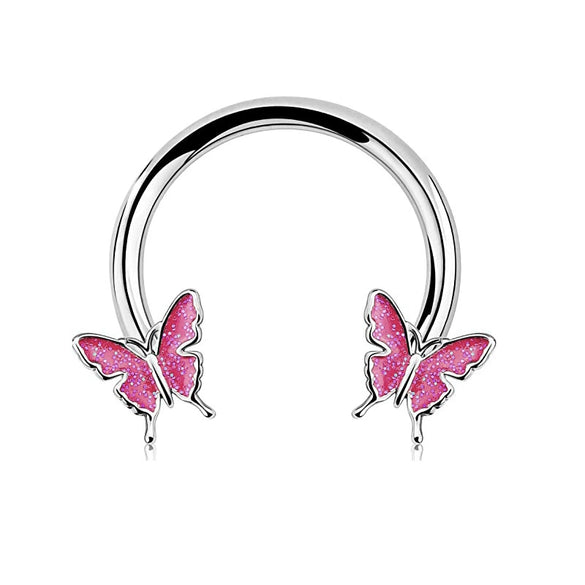 Stainless Steel Star Pattern Electroplated Nose Ring Ear Bone Ring Piercing Horseshoe Ring