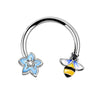 Stainless Steel Star Pattern Electroplated Nose Ring Ear Bone Ring Piercing Horseshoe Ring