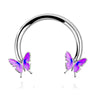 Stainless Steel Star Pattern Electroplated Nose Ring Ear Bone Ring Piercing Horseshoe Ring