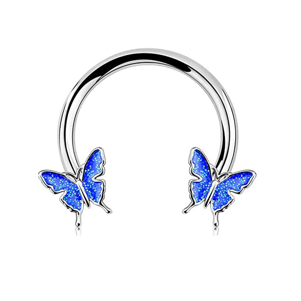 Stainless Steel Star Pattern Electroplated Nose Ring Ear Bone Ring Piercing Horseshoe Ring