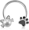 Stainless Steel Star Pattern Electroplated Nose Ring Ear Bone Ring Piercing Horseshoe Ring