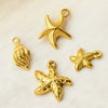 Stainless Steel Starfish And Conch Jewelry Accessories For Bracelet Making With Electroplating Process