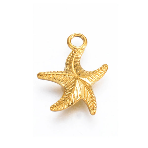Stainless Steel Starfish And Conch Jewelry Accessories For Bracelet Making With Electroplating Process