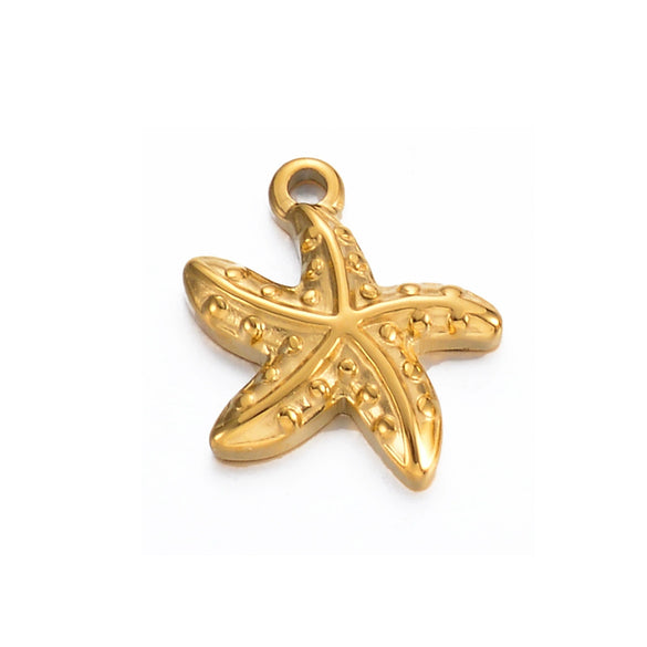 Stainless Steel Starfish And Conch Jewelry Accessories For Bracelet Making With Electroplating Process