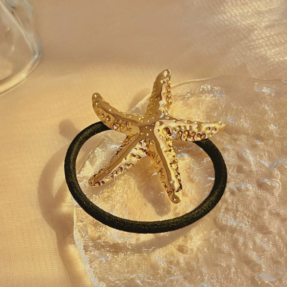 Stainless Steel Starfish Hair Ring Electroplated Fashion Natural Style