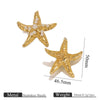 Stainless Steel Starfish Inlaid Pearl Electroplated Handmade Accessories
