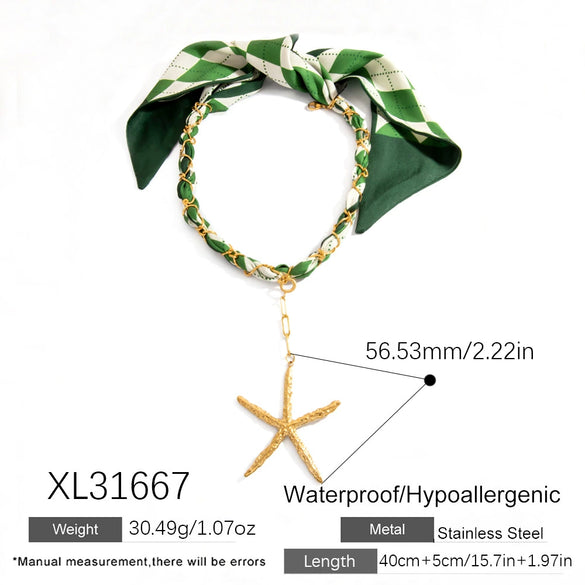 Stainless Steel Starfish Pendant Clavicle Chain Necklace Electroplated Fashion Minimalist Women's