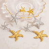 Stainless Steel Starfish Pendant Earrings Gold And Silver Color Matching Electroplating Light Luxury Minimalist Style