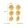 Stainless Steel Starfish Tassel And Heart Geometric Pattern Electroplated Women's Earrings
