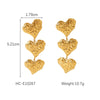Stainless Steel Starfish Tassel And Heart Geometric Pattern Electroplated Women's Earrings