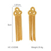 Stainless Steel Starfish Tassel And Heart Geometric Pattern Electroplated Women's Earrings