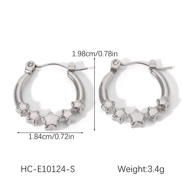 Stainless Steel Starshaped Electroplated Women's Earrings Light Luxury And Highend Nonfading Geometric Pattern