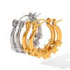 Stainless Steel Starshaped Electroplated Women's Earrings Light Luxury And Highend Nonfading Geometric Pattern