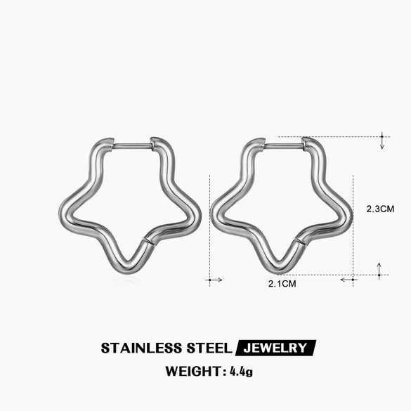 Stainless Steel Starshaped Electroplated Women's Earrings