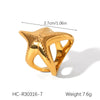 Stainless Steel Starshaped Geometric Animal Style Electroplated Women's Ring