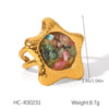 Stainless Steel Starshaped Geometric Animal Style Electroplated Women's Ring