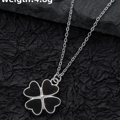 Stainless Steel Steel Elegant Four Leaf Clover Chain Pendant Necklace