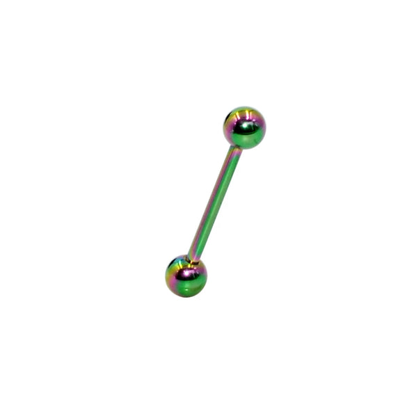 Stainless Steel Straight Bar Tongue Nail With Steel Ball Doubleheaded Puncture Electroplated Basic Jewelry