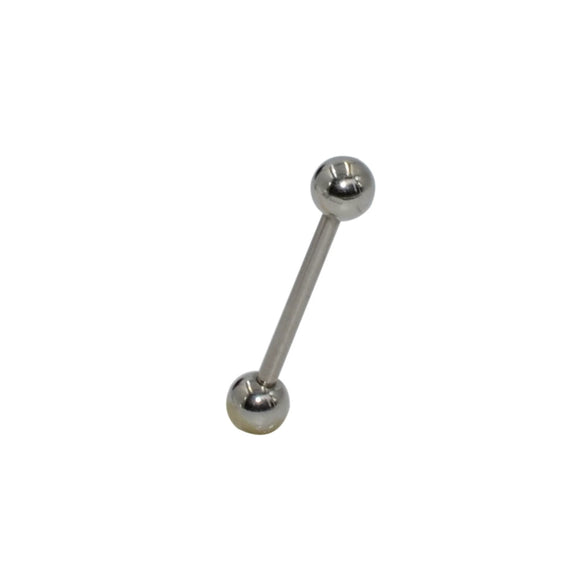 Stainless Steel Straight Bar Tongue Nail With Steel Ball Doubleheaded Puncture Electroplated Basic Jewelry