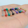 Stainless Steel Straight Bar Tongue Nail With Steel Ball Doubleheaded Puncture Electroplated Basic Jewelry
