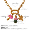 316L Stainless Steel Strawberry Mushroom Fashion Multielement Necklace For Women With Electroplating
