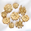 Stainless Steel Summer Sunflower Leaf Shell Pendant Necklace Earrings 18K Gold Plated Electroplated