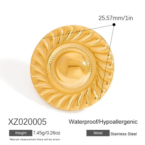 Stainless Steel Sun Brooch Light Luxury Electroplated Unisex Clothing Accessory