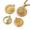 Stainless Steel Sun Eye Tag Jewelry Pendant Necklace With Electroplating