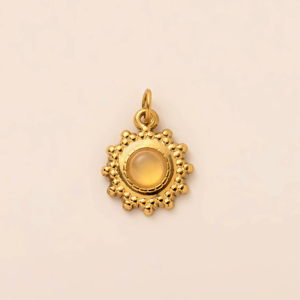 Stainless Steel Sun Moon Zirconium Inlaid Pendant Necklace Bracelet Vacuum Electroplated 18K Gold Color