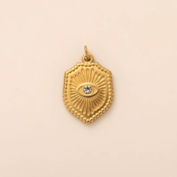 Stainless Steel Sun Moon Zirconium Inlaid Pendant Necklace Bracelet Vacuum Electroplated 18K Gold Color