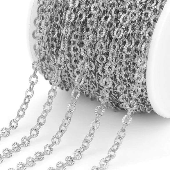 Stainless Steel Sunflower Cross Oshaped Embossed Vacuum Plated Gold Chain For Diy Necklace And Bracelet