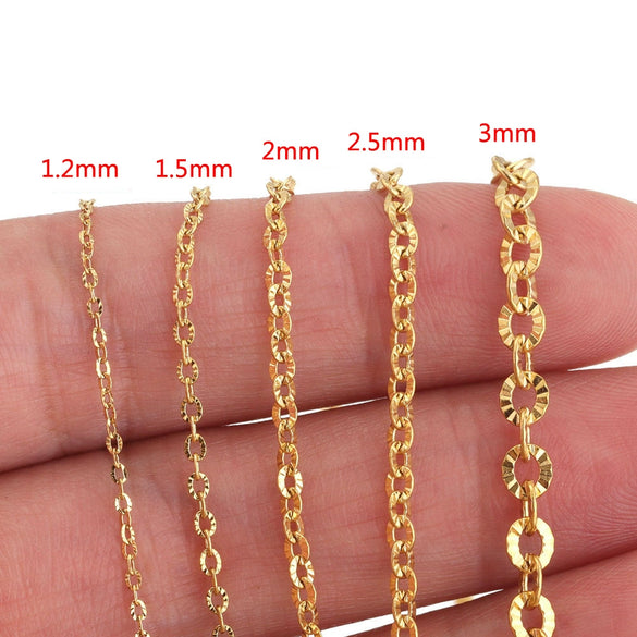 Stainless Steel Sunflower Cross Oshaped Embossed Vacuum Plated Gold Chain For Diy Necklace And Bracelet