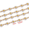 Stainless Steel Sunflower Enamel Jewelry Making Supplies Chain For Necklace Earrings With Electroplating