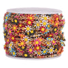 Stainless Steel Sunflower Enamel Jewelry Making Supplies Chain For Necklace Earrings With Electroplating