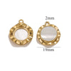 Stainless Steel Sunflower Pearl Pendant With Electroplating Design And Shell Shape For Diy And Ear Stud Use
