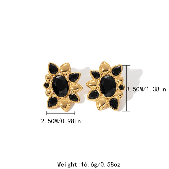 Stainless Steel Sweet Drop Shape Electroplated Inlaid Zircon Women's Earrings