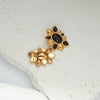 Stainless Steel Sweet Drop Shape Electroplated Inlaid Zircon Women's Earrings