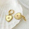 Stainless Steel Sweet Heart Shape Electroplated Love Pendant Earrings For Women