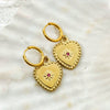 Stainless Steel Sweet Heart Shape Electroplated Love Pendant Earrings For Women