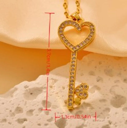 Stainless Steel Sweet Key Pendant Necklace