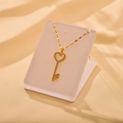 Stainless Steel Sweet Key Pendant Necklace