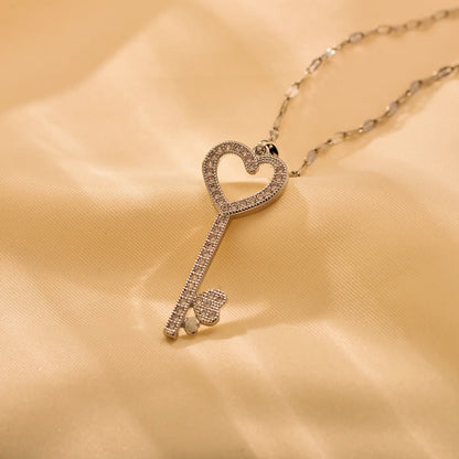 Stainless Steel Sweet Key Pendant Necklace