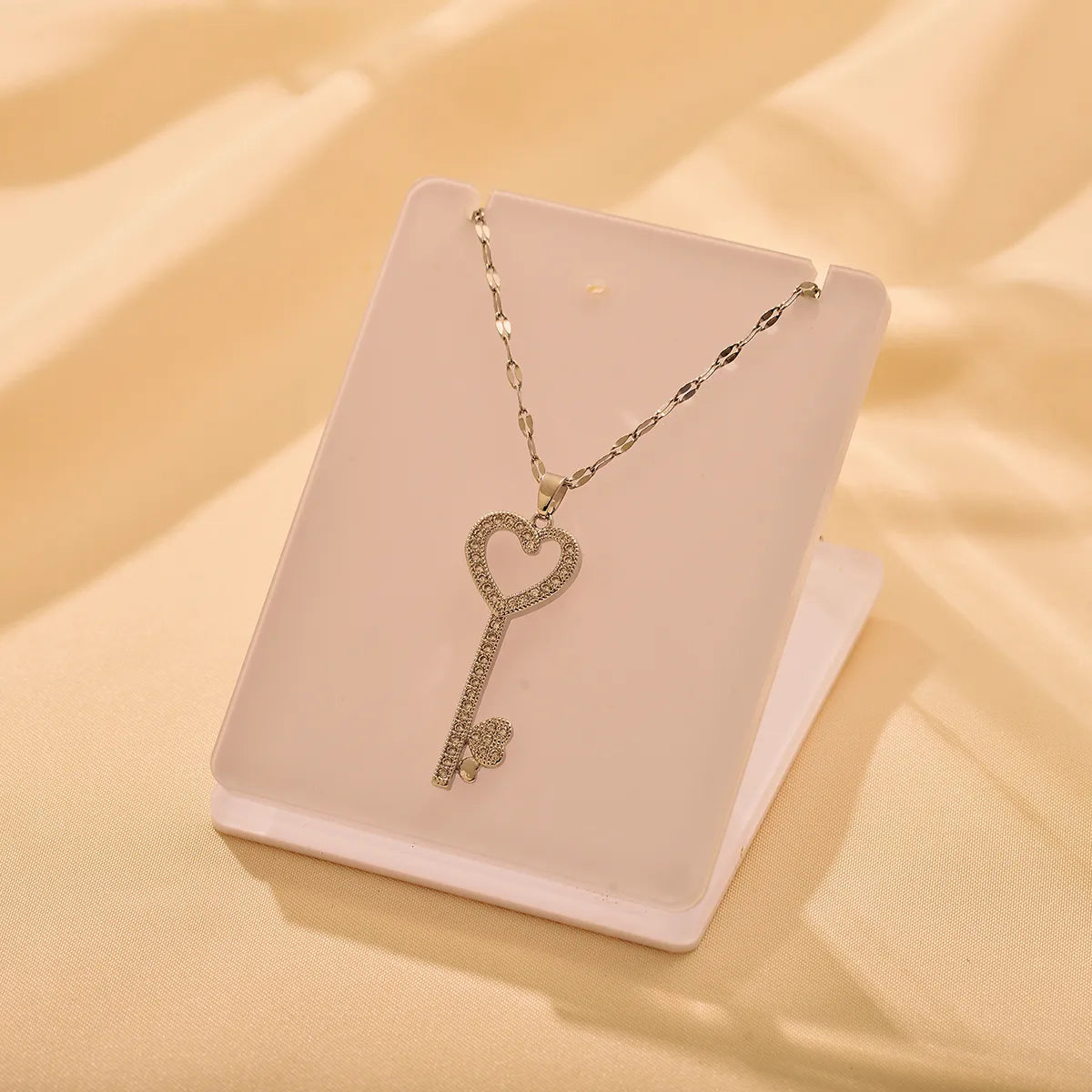 Stainless Steel Sweet Key Pendant Necklace