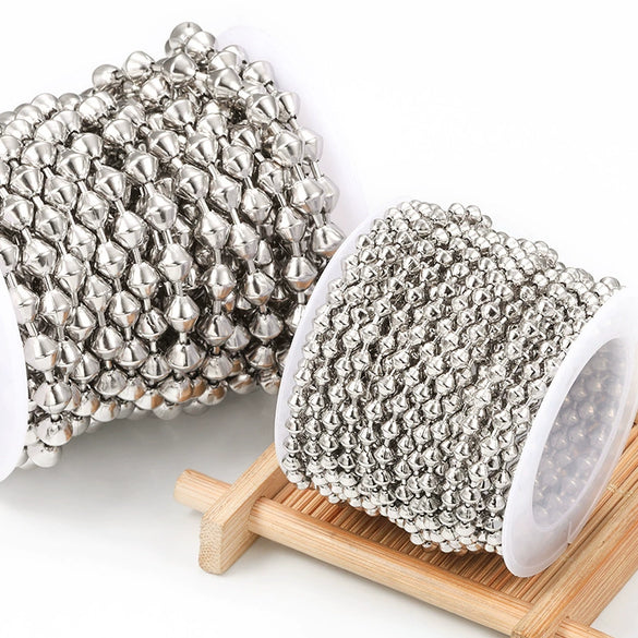 Stainless Steel Tapered Bead Chain Necklace Bracelet With Electrolytic Brightening