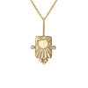Stainless Steel Tarot Card Necklace With Zircon Geometric Literature And Art Style Electroplated Square Pendant