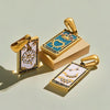 Stainless Steel Tarot Card Theme Pendant Electroplated Handmade Necklace