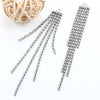 Stainless Steel Tassel Diamond Chain Earrings With Electroplating And Welding Treatment