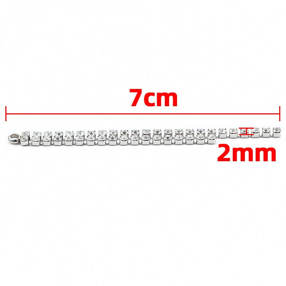Stainless Steel Tassel Diamond Chain Earrings With Electroplating And Welding Treatment
