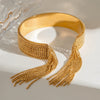 Stainless Steel Tassel Open Bracelet Electroplating Geometric Style Hand Jewelry